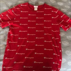 Vintage Champion Shirt Red Size Large